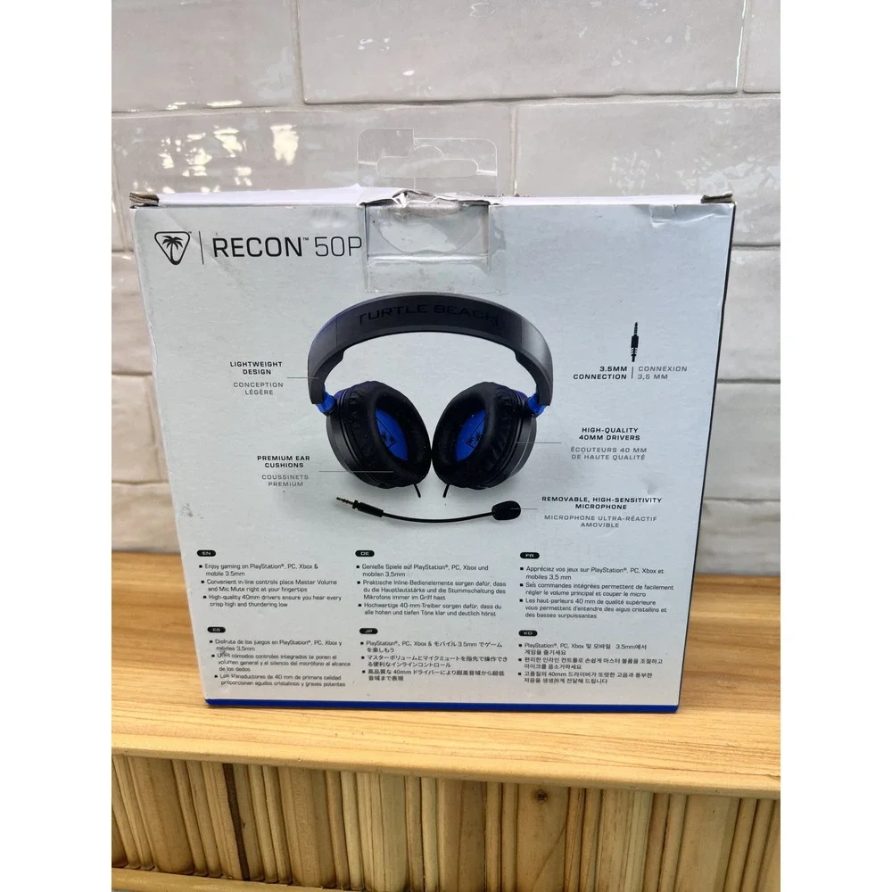 Turtle Beach Recon 50P Wired Gaming Headset PlayStation PS5, PS4 Black Blue